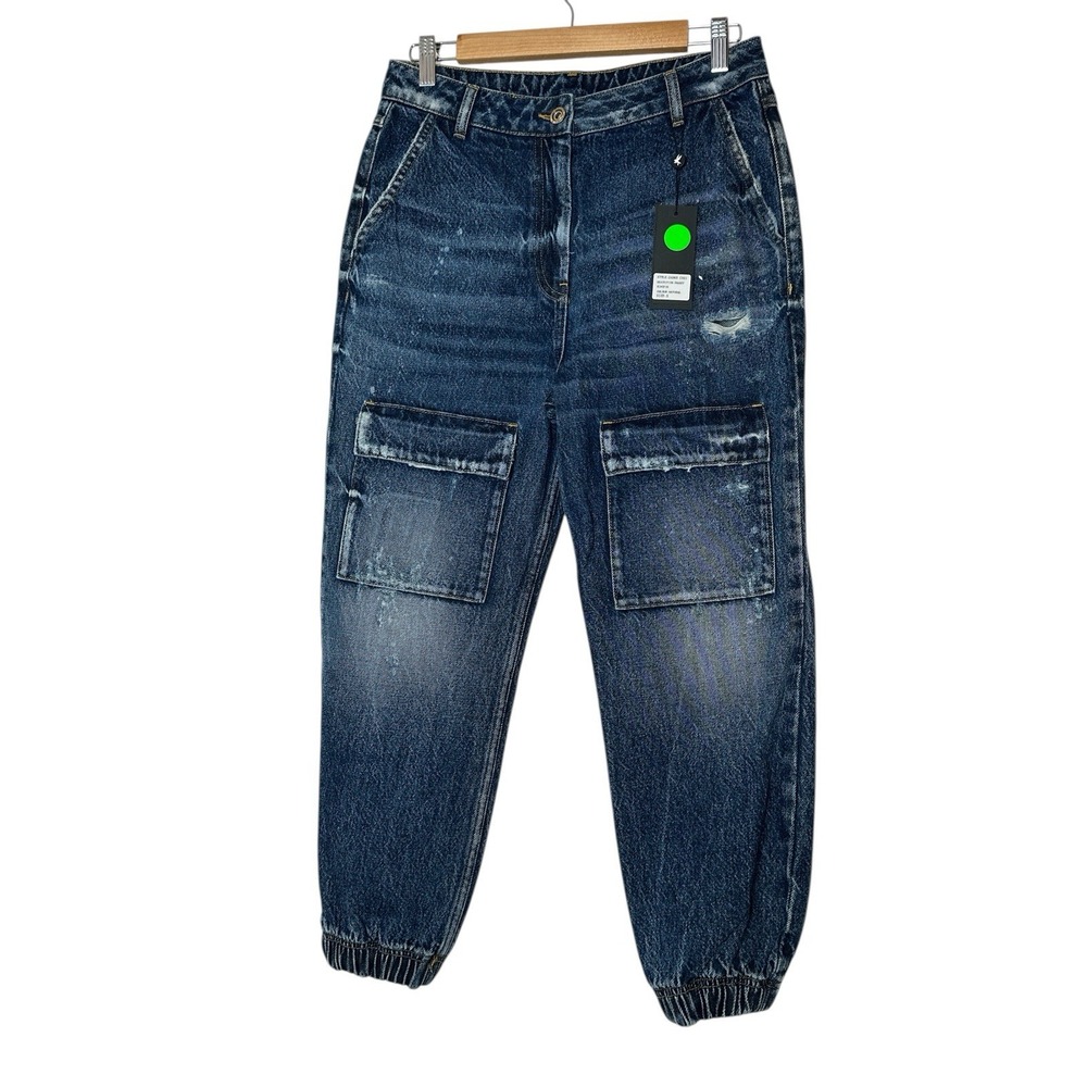 One Teaspoon Jeans Women Small Blue Distressed Bohemian Cropped New